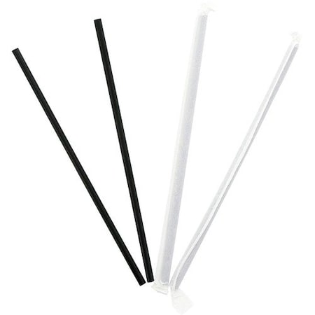 Southeastern Paper Group Straws, Wrapped, 7-3/4in, Black,  EGS600228